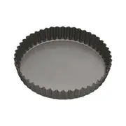 Mastercraft 23cm Heavy Loose Base Non-Stick Round Flan Quiche Pan - Black