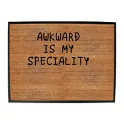 Awkward Is My Speciality - Funny Novelty Doormat Man Cave Floor mat