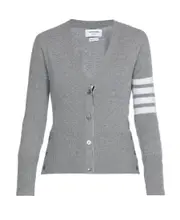 Thom Browne 4-Bar V-Neck Cardigan IT40,IT42,IT38 light gray