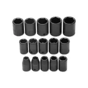Proto Torqueplus 15 Piece Metric Impact Socket Sets, 1/2 In, 6 Point - 1 per SET