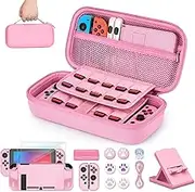 Younik Switch Accessories Bundle, 16 in 1 Accessories Kit Includes Switch Carrying Case, Protective Case Cover for Console & J-Con, Screen Protector, Adjustable Stand, Switch Game Case and More