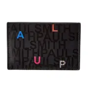 ⚡RARE⚡ PAUL SMITH Black Leather Card Holder Letters Wallet *NEW W/TAGS* $225