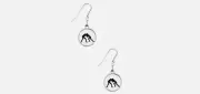 Wrestling code1a DOME on Hook Earrings Sterling Silver 925 Stamped