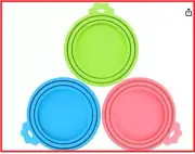 Universal Pet Food Can Covers 3 Pack Silicone Can Lids Caps for Dog Cat Wet Food