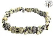 Dalmatian Jasper Gemstone Chip Stretch Bracelet