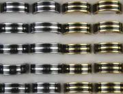 50pcs Wholesale Lots Men's Jewellery Black Enamel Mixed Stainless Steel Rings