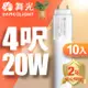 超值10入組【舞光】4呎 LED玻璃燈管 T8 20W 無藍光危害