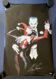 Alex Ross SIGNED 24" x 36" Joker Harley Quinn Poster PSA/DNA AUTOGRAPHED Batman