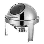 SOGA Stainless Steel Round Buffet Chafer Dish with Glass Roll Top