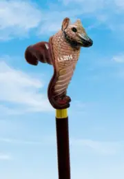 Traditional Style Numbat Head Handle Brown Wooden Walking Stick For men & Women