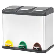 Recycling Pedal Bin Garbage Trash Bin Stainless Steel 24 L vidaXL