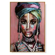 GGP Wall Art 70Cmx100Cm African Woman Ii Gold Frame Canvas