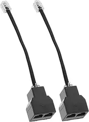 QUMIIRITY 2Pcs Telephone Splitter Adapter PC Detachable Line Converter for Simultaneous Device Connection Versatile Design for Use