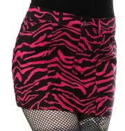 Sourpuss Five Pocket Mini Skirt: Pink Zebra -( New ) Large