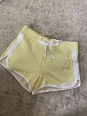 Justice girls 10 Yellow logo retro workout exercise shorts