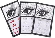 LOLIPPYY 3Sets Self Adhesive Eye Gems Stickers Decorative Face Jewels for Parties Festivals Halloween Rhinestone Decorations for Makeup Body Art Nail Crafts