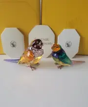 Swarovski Idyllia SCS Gouldian Finch Large and SCS Gouldian Finch Small
