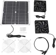 SOLAR PANEL POWERED DUAL FAN EFFICIENT ENERGY CONVERSION PORTABLE FOR INDOOR OUTDOOR STAINLESS STEEL ABS MONOCRYSTALLINE SILICON