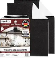 WEIDEBACH® 2 x Combination Filters for Cooker Hood with Activated Carbon & Grease Filter, 57 x 47 cm [Can Be Cut To Size] - Approx. 1.7 cm Thick - Cooker Hood Filter, Combination Filter Extractor