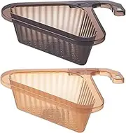 Alipis 2pcs Kitchen Sink Storage Shelf Triangle Drain Basket for Easy Organization Punch Design Colors for Kitchen Waste Management and Space Saving