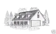 42 x 32 Oversize 3 - 4 stall Garage with Dormer Loft Building Plans