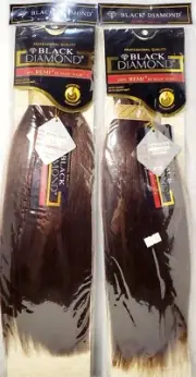 2 packs 14 inch # 2 BLACK DIAMOND 100 % Remi Human Weave Hair extension # 2