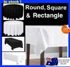 Black White Round Square Rectangle Trestle Table Cover Tablecloths Polyester