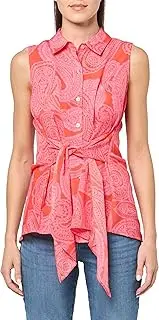 [Tommy Hilfiger] Women's Button Up Sold Sleeveless Sportswear Top