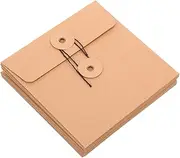 10pcs Kraft Envelope Car Cd Cases Boxes Cd Mailers Paper with Handles Favor DVD Envelop Case Stationery Baggies Packaging DVD Sleeves Record Discs Album with Window Kraft Paper