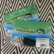 (2) Yamamoto Senko 9S-10-020 Black No Flake 4 Inch Senko Worm FAST SHIPPING!