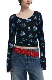 Desigual Print Rib Top