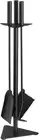 4PCS Fireplace Tool Set Firepit Accessories Poker Fire Shovel Brush Stand Black