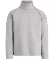 Ralph Lauren Purple Label RLX Fleece Gray Scuba Jersey Pullover Zip Sweater L,XL