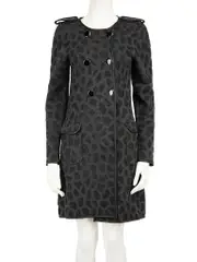 Grey Wool Leopard Coat