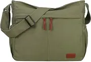 Canvas Messenger Bag, RAVUO Large Hobo Crossbody Tote for Women Men Lightweight Shoulder Purse w Multiple Pockets