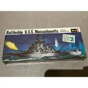 Vintage 1969 Revell Battleship U.S.S. Massachusetts 1/720 Model Kit SEALED H-485