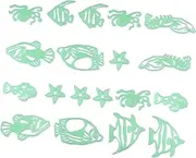 LOORGVEL 4Sets Glow The Dark Tropical Fish Wall Stickers Removable Home Wall Decor for Living Room and Bedroom Glowing Ocean Animal Decals