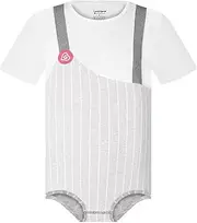 [Landofgenie] Mens Bodysuit Cotton Onesie Pajamas Leotard Crotch Snap Shirt Romper for Men