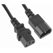 Astrotek Power Extension Cable 2m - Male to Female Monitor to PC or PC/UPS to Device IEC C13 to C14
