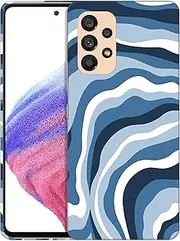 [SuzaCase] Back Case for Samsung Galaxy A23 5G / 4G - Stylish Blue Wave Pattern Design Printed Cute, Sleek Durable Hardshell Protective Designer Phone Case/Cover for Samsung A23 5G / 4G