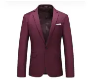 MOGU Mens 2 Piece Suit Slim Fit Tuxedo Blazer Sz 32 and Pants Sz 30