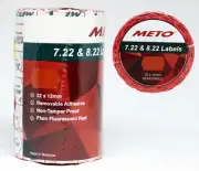 7500 x Genuine Meto Primark Price Gun Labels 21x12mm Removable Fluro Red