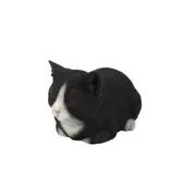 Northcote Pottery 20.5cm Sleeping Cat Black/White Resin Animal Statue Ornament