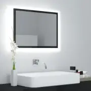 LED Bathroom Mirror High Gloss Black 60x8.5x37 cm Acrylic Modern Vanity Mi 04922