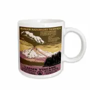 3dRose Lassen Volcanic National Park with Erupting Volcano WPA Poster Mug