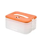 Catzon Stackable Dumpling Box 4-Layer with Lid & Time Scale for Storage-Orange