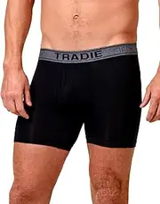[TRADIE] Mens Bamboo No Chafe Mid Length Trunk Mens Underwear, Moisture Wicking, No Chafe Inner Leg Panels, Viscose Dervied from Bamboo, Mens Boxer Briefs