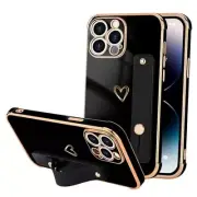 for Case for Women Girls, Bling Luxury Plated Bumper iPhone 14 Pro Max Black