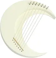 Crescent Lyre Harp - Wooden Moon Lyre Harp 7 Strings Lyre Piano | Crescent Harp Instrument with Tuning Wrench Musical Instrument for Concert