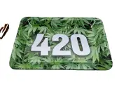 Decorative Remote Side Table Decoration Snack Tray green metal plate